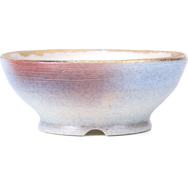 Pot à bonsaï rond violet bleu par Shoseki - 130 x 130 x 55 mm