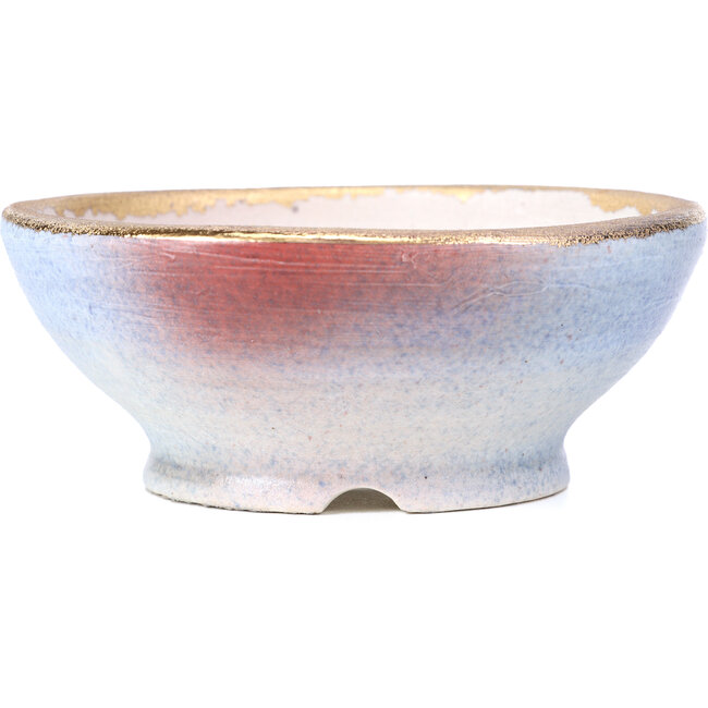 Maceta de bonsái redonda azul violeta de Shoseki - 130 x 130 x 55 mm