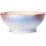 Round purple blue bonsai pot by Shoseki - 130 x 130 x 55 mm