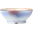 Round purple blue bonsai pot by Shoseki - 130 x 130 x 55 mm