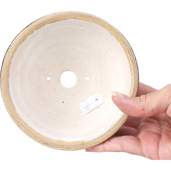 Vaso per bonsai rotondo viola blu di Shoseki - 130 x 130 x 55 mm