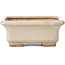 Rectangular beige bonsai pot by Hattori - 100 x 80 x 40 mm