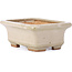 Pot à bonsaï rectangulaire beige par Hattori - 100 x 80 x 40 mm