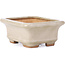 Rectangular beige bonsai pot by Hattori - 100 x 80 x 40 mm