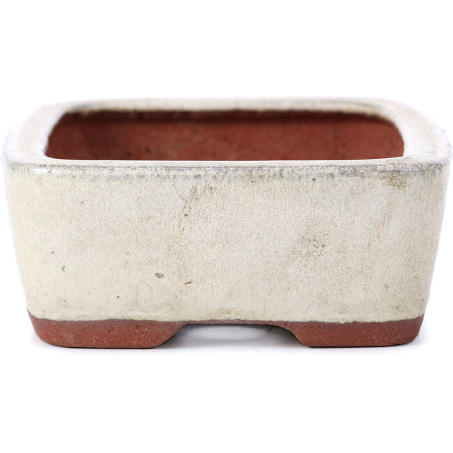 Rectangular beige bonsai pot by Yozan - 125 x 95 x 40 mm