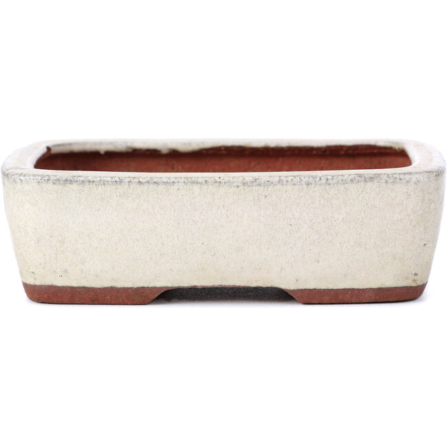 Rectangular beige bonsai pot by Yozan - 125 x 95 x 40 mm