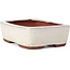 Rectangular beige bonsai pot by Yozan - 125 x 95 x 40 mm