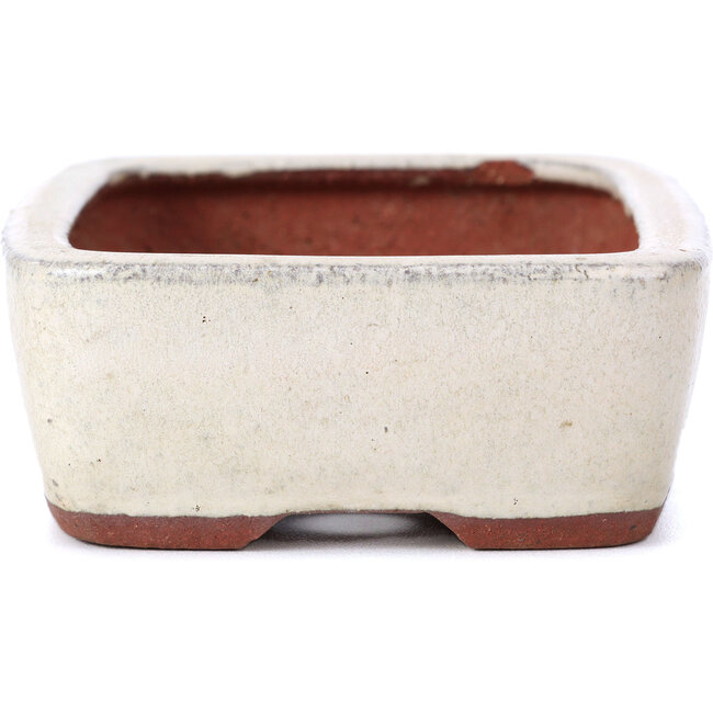 Rechteckige beige Bonsaischale von Yozan - 125 x 95 x 40 mm