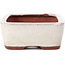 Rectangular beige bonsai pot by Yozan - 125 x 95 x 40 mm
