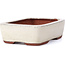 Rectangular beige bonsai pot by Yozan - 125 x 95 x 40 mm