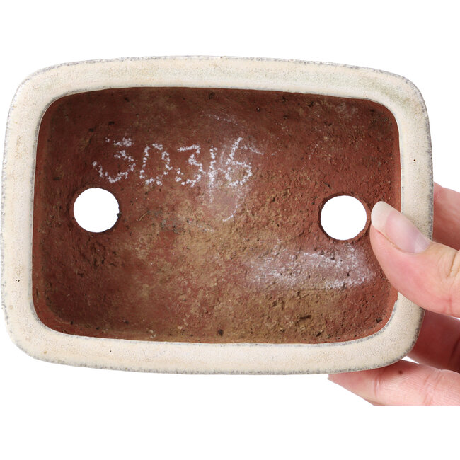 Vaso per bonsai rettangolare beige di Yozan - 125 x 95 x 40 mm