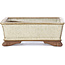 Rectangular beige bonsai pot by Tosui - 100 x 80 x 35 mm