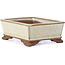 Rectangular beige bonsai pot by Tosui - 100 x 80 x 35 mm