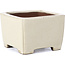 Rechteckige beige Bonsaischale von Shibakatsu - 95 x 95 x 65 mm