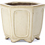 Vaso per bonsai esagonale beige di Shibakatsu - 90 x 80 x 70 mm