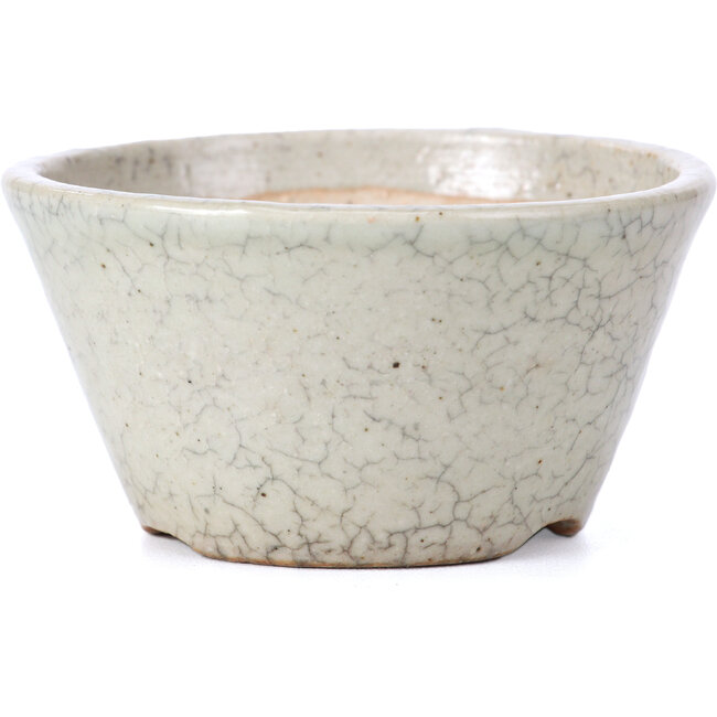 Vaso per bonsai rotondo beige di Koyou - 80 x 80 x 42 mm