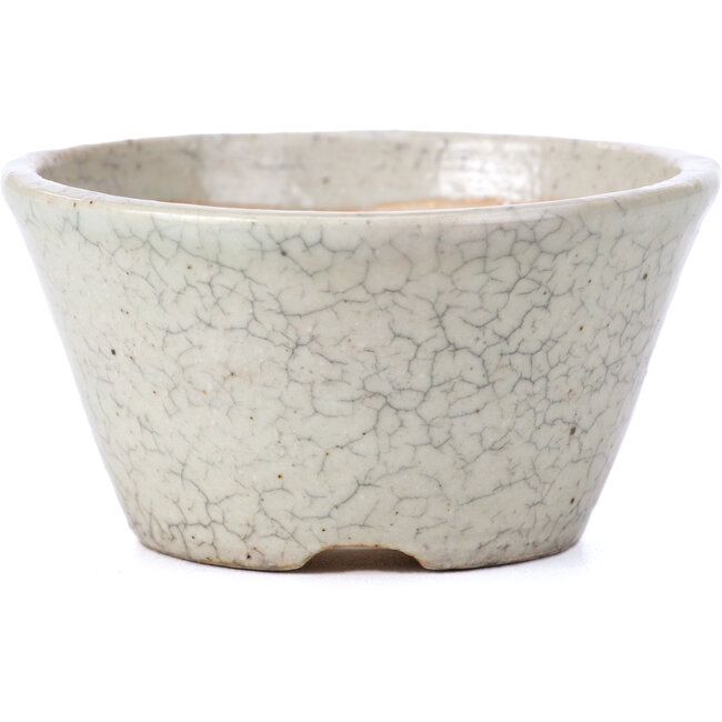 Ronde beige bonsaipot van Koyou - 80 x 80 x 42 mm