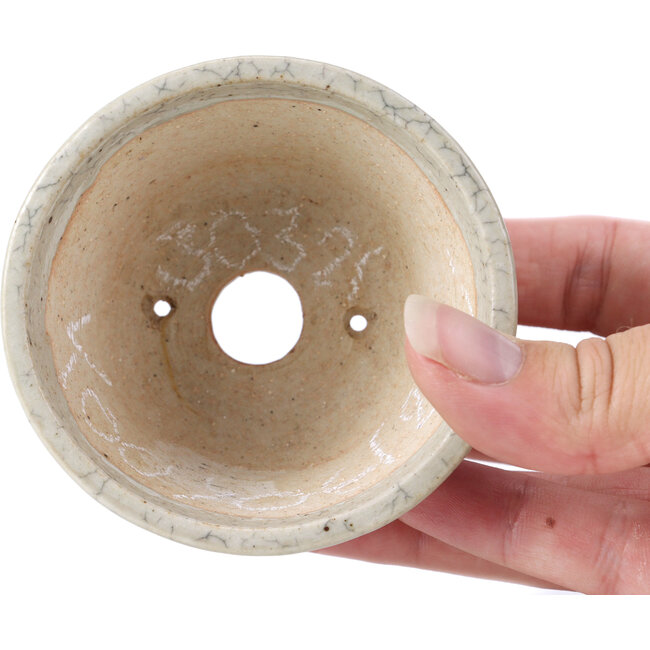 Vaso per bonsai rotondo beige di Koyou - 80 x 80 x 42 mm