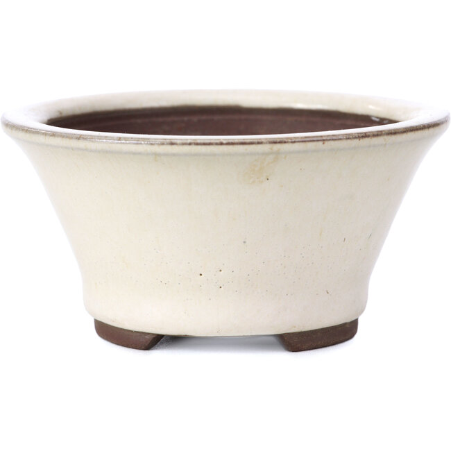 Vaso per bonsai rotondo beige di Yamaaki - 95 x 95 x 50 mm