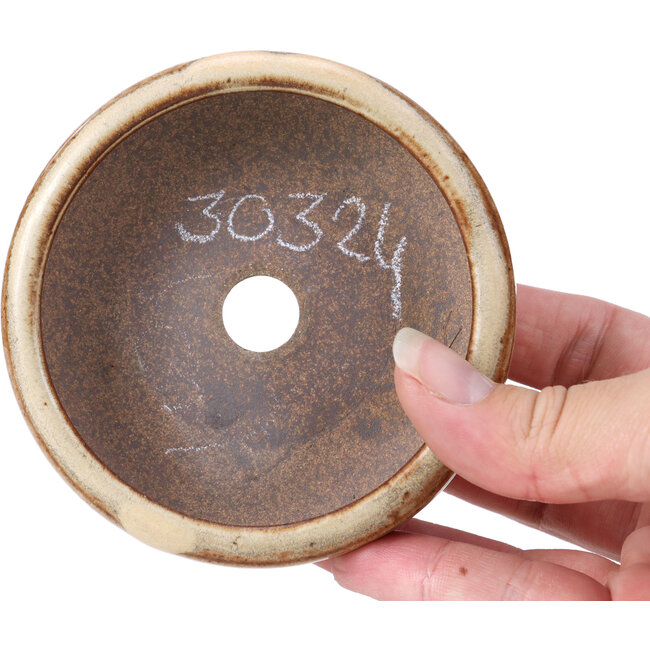 Ronde beige bonsaipot - 95 x 95 x 30 mm