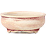 Round beige bonsai pot by Bikou - 75 x 75 x 30 mm