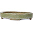 Oval green bonsai pot by Hattori - 140 x 110 x 25 mm