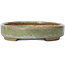 Oval green bonsai pot by Hattori - 140 x 110 x 25 mm