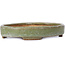 Oval green bonsai pot by Hattori - 140 x 110 x 25 mm