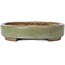 Oval green bonsai pot by Hattori - 140 x 110 x 25 mm