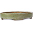 Oval green bonsai pot by Hattori - 140 x 110 x 25 mm