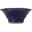 Round blue bonsai pot by Hattori - 100 x 100 x 45 mm