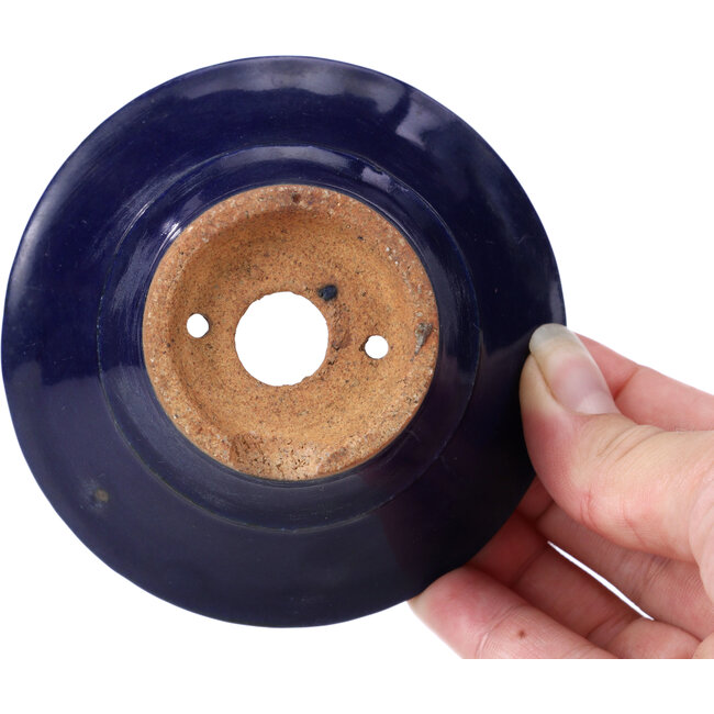 Vaso per bonsai rotondo blu di Hattori - 100 x 100 x 45 mm