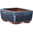 Rectangular blue bonsai pot by Yozan - 95 x 70 x 38 mm