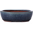 Oval blue bonsai pot by Yozan - 96 x 85 x 30 mm