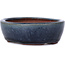 Oval blue bonsai pot by Yozan - 96 x 85 x 30 mm