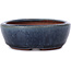 Oval blue bonsai pot by Yozan - 96 x 85 x 30 mm