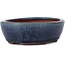 Oval blue bonsai pot by Yozan - 96 x 85 x 30 mm