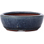 Oval blue bonsai pot by Yozan - 96 x 85 x 30 mm