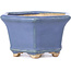 Hexagonal blue bonsai pot by Hattori - 90 x 80 x 50 mm