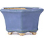 Hexagonal blue bonsai pot by Hattori - 90 x 80 x 50 mm