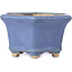 Hexagonal blue bonsai pot by Hattori - 90 x 80 x 50 mm