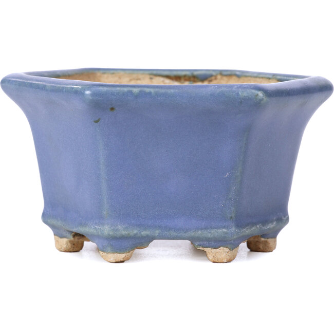 Vaso per bonsai esagonale blu di Hattori - 90 x 80 x 50 mm