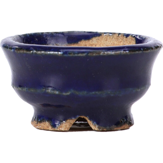Vaso per bonsai rotondo blu di Hattori - 40 x 40 x 20 mm