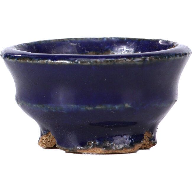 Pot à bonsaï rond bleu par Hattori - 40 x 40 x 20 mm