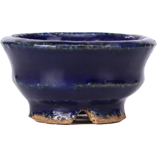 Pot à bonsaï rond bleu par Hattori - 40 x 40 x 20 mm