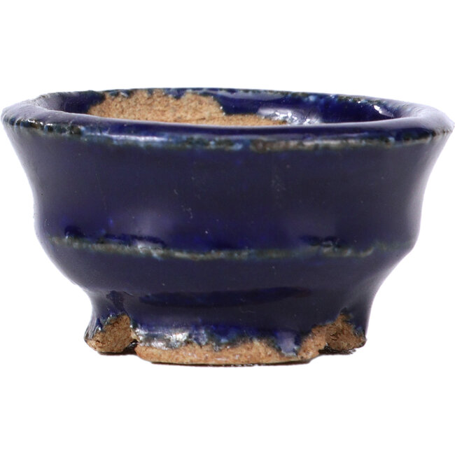 Vaso per bonsai rotondo blu di Hattori - 40 x 40 x 20 mm