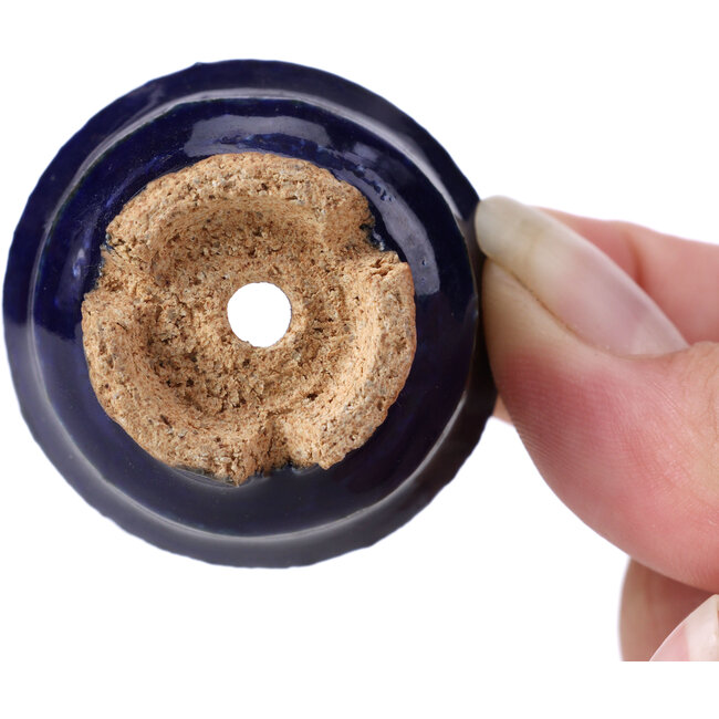 Round blue bonsai pot by Hattori - 40 x 40 x 20 mm