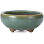 Round green bonsai pot - 75 x 75 x 32 mm