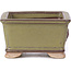 Square green bonsai pot - 65 x 65 x 35 mm