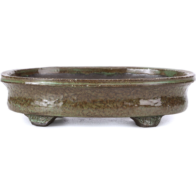 Oval green bonsai pot by Adriaans - 160 x 120 x 40 mm